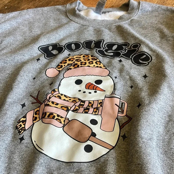 Bougie snowman winter Christmas Trendy sweatshirt - Picture 3 of 6